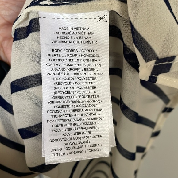 Lauren Ralph Lauren Black Label 2X Navy Striped Top - Picture 3 of 4